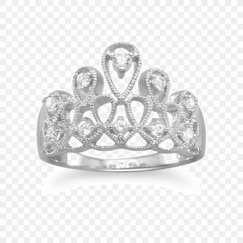 Ring Sterling Silver Cubic Zirconia Rhodium Tiara, PNG, 1001x1001px, Ring, Bling Bling, Body Jewelry, Cubic Zirconia, Diamond Download Free