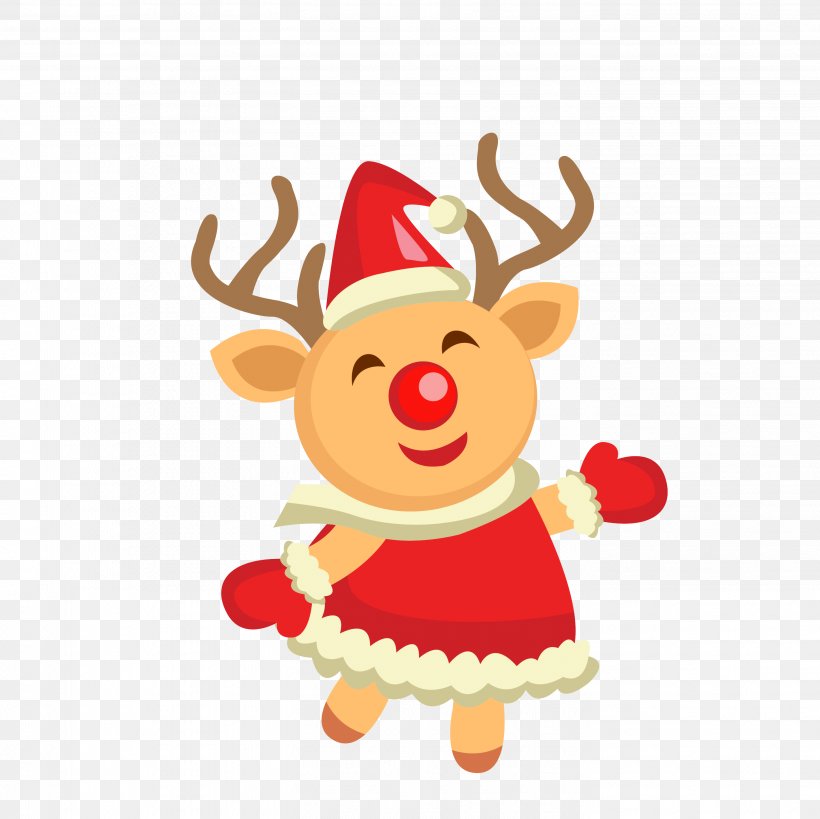 Reindeer Santa Claus Rudolph Christmas Day Christmas Stockings, PNG, 2836x2835px, Reindeer, Art, Candy Cane, Cartoon, Christmas Download Free