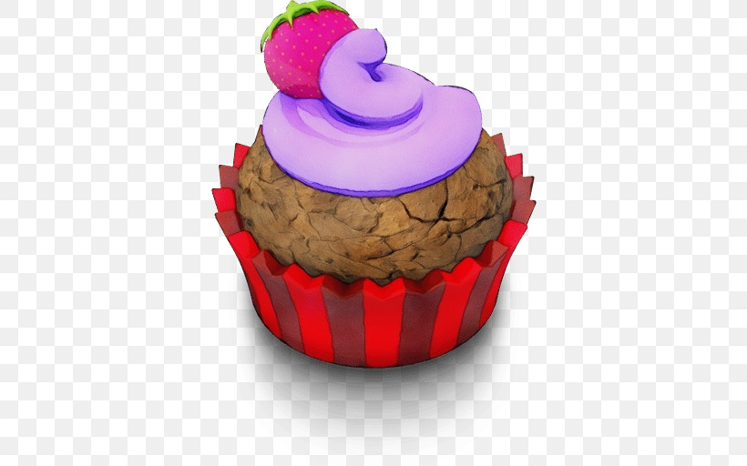 Cupcake Baking Cup Cake Food Icing, PNG, 512x512px, Watercolor, Baking, Baking Cup, Buttercream, Cake Download Free