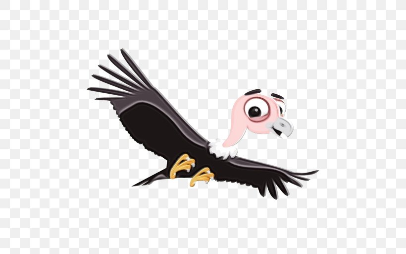Bird Bird Of Prey Vulture Cartoon Beak, PNG, 512x512px, Watercolor, Andean Condor, Beak, Bird, Bird Of Prey Download Free