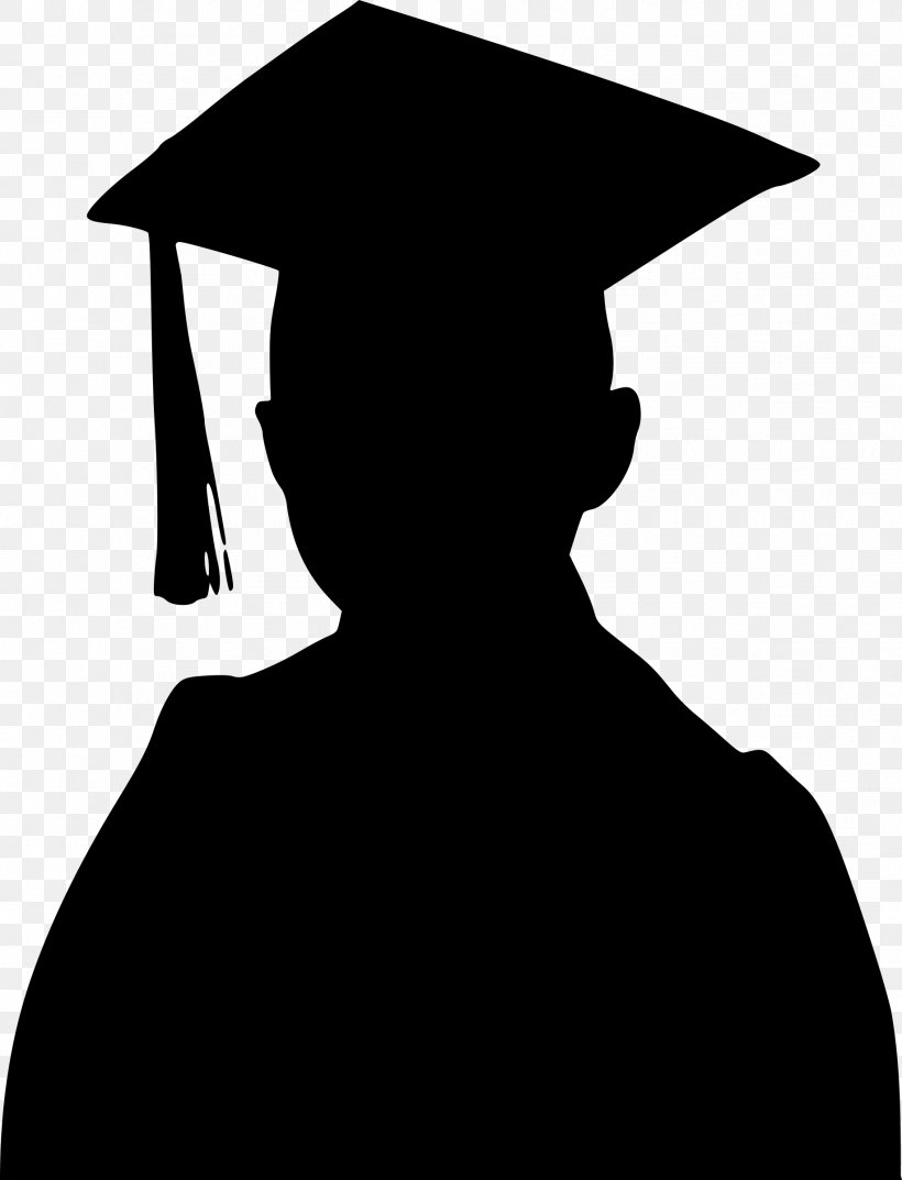 Graduation Ceremony Silhouette Clip Art, PNG, 1834x2400px, Graduation Ceremony, Academic Degree, Black, Black And White, Boy Download Free