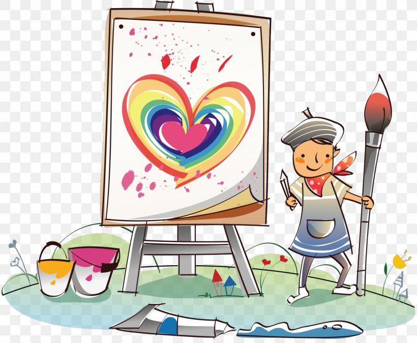 Painting Cartoonist Painter, PNG, 1280x1055px, Watercolor, Cartoon, Flower, Frame, Heart Download Free