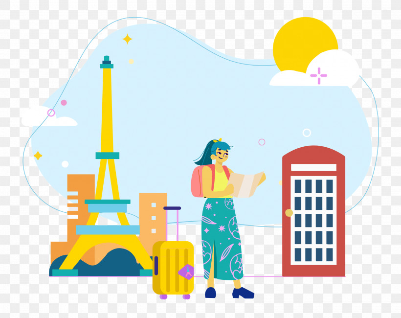 Paris Travel, PNG, 2500x1982px, Paris, Behavior, Cartoon, Geometry, Human Download Free