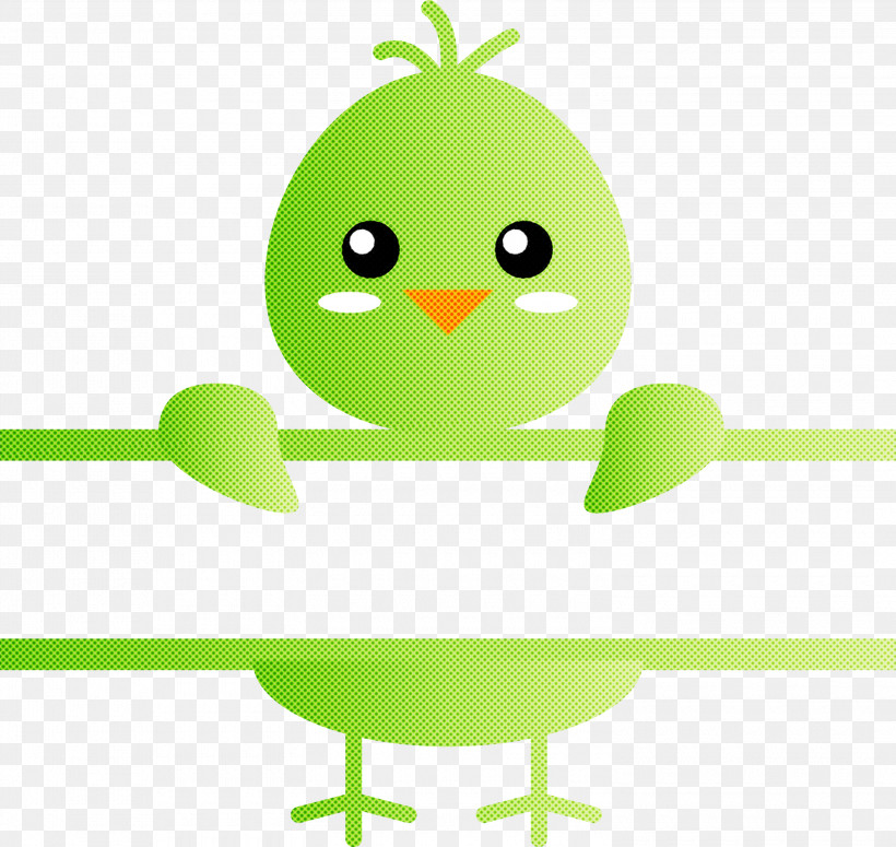 Chick Frame Easter Day, PNG, 3000x2838px, Chick Frame, Bird, Cartoon, Easter Day, Green Download Free