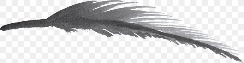 Feather Watercolor Painting Clip Art, PNG, 1443x376px, Feather, Beak, Bird, Black And White, Drawing Download Free
