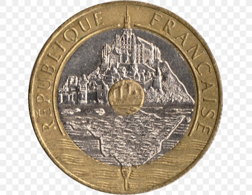 Le Mont Saint-Michel Le Sang Du Temps Coin Francia Húszfrankos érme, PNG, 637x634px, Le Mont Saintmichel, Advers, Beeldenaar, Brass, Coin Download Free