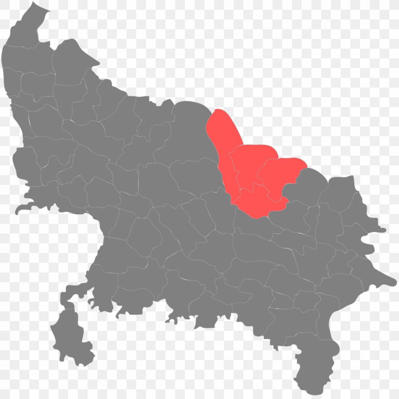 Maharajganj District Ambedkar Nagar District Akbarpur, Kanpur Dehat Bareilly Division Sultanpur District, PNG, 1200x1200px, Ambedkar Nagar District, Agra Division, India, Map, Red Download Free