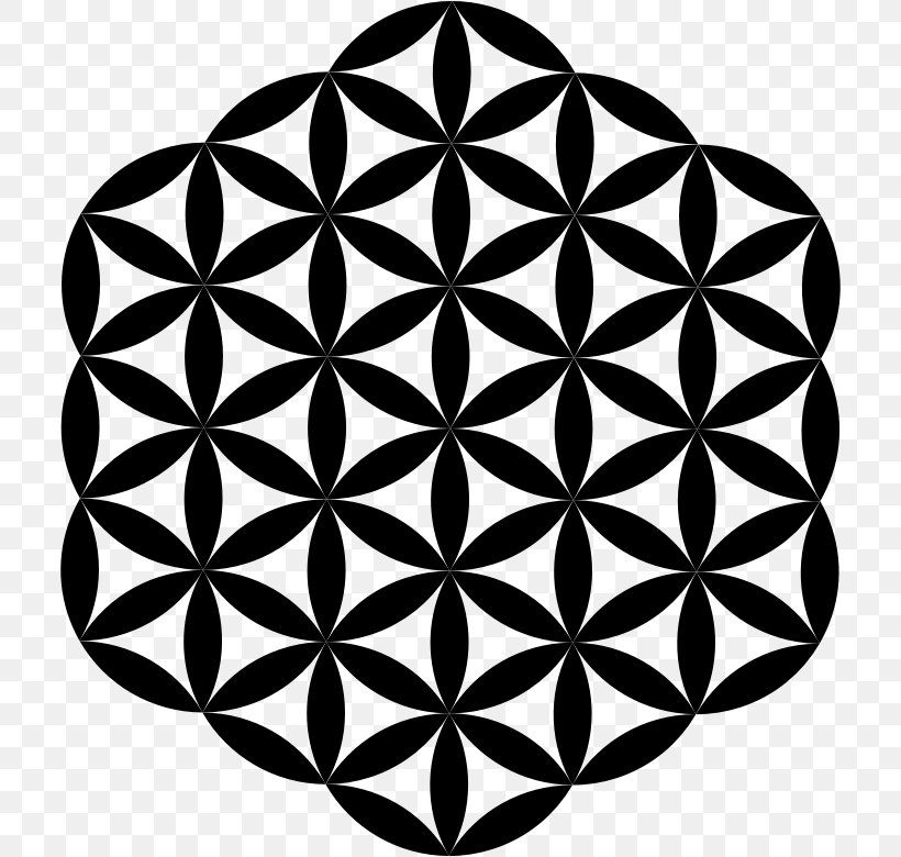 Overlapping Circles Grid Sacred Geometry, PNG, 710x780px, Overlapping Circles Grid, Art, Black, Black And White, Flower Download Free