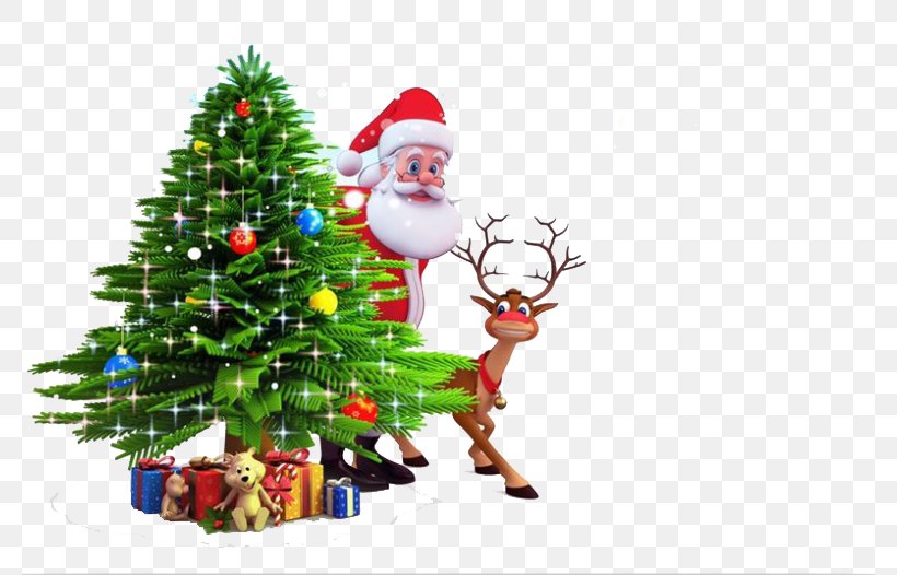 Santa Claus Reindeer Christmas Tree Clip Art, PNG, 780x526px, Santa Claus, Christmas, Christmas And Holiday Season, Christmas Decoration, Christmas Ornament Download Free