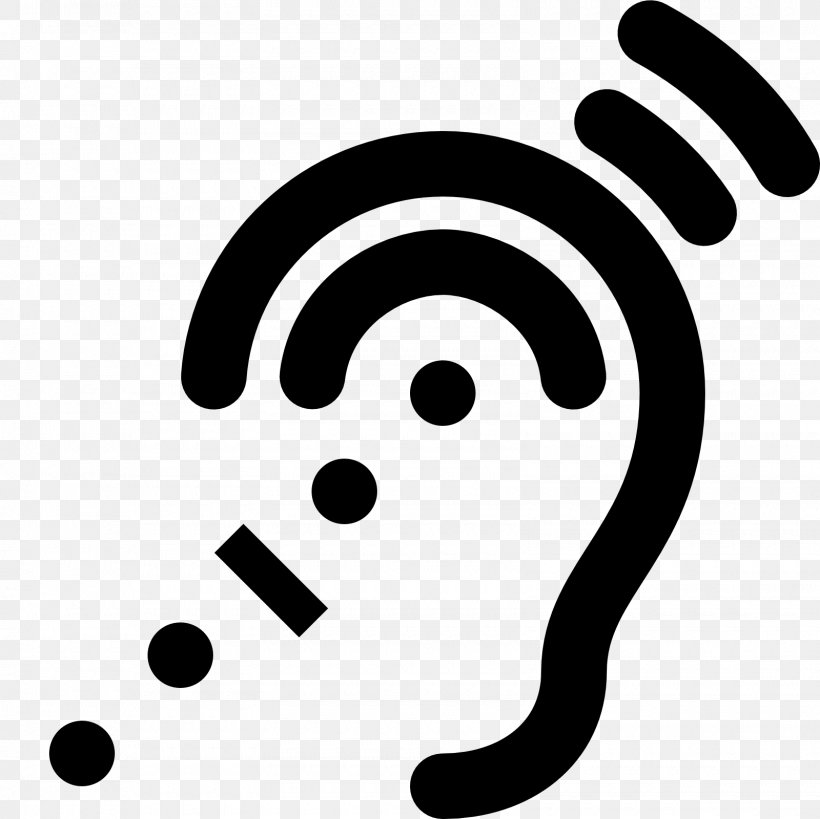 Download Clip Art, PNG, 1600x1600px, Symbol, Black And White, Handheld Devices, Hearing, Listening Download Free