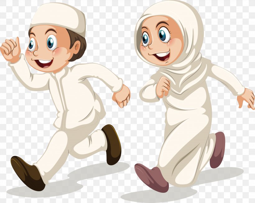 Muslim Islam Cartoon Illustration, PNG, 4384x3502px, Watercolor, Cartoon, Flower, Frame, Heart Download Free