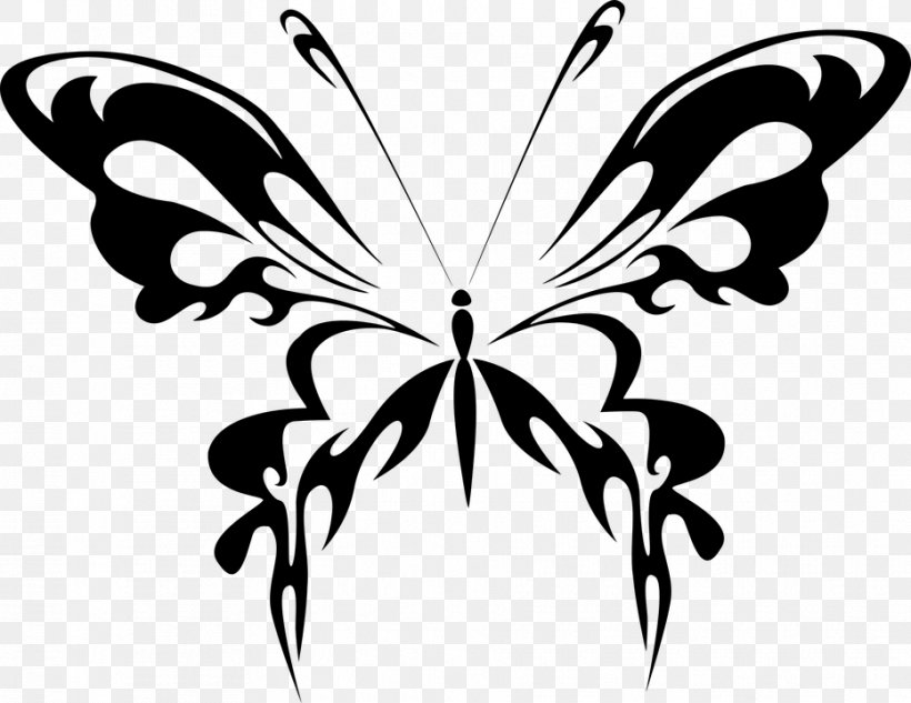 Butterfly Insect Clip Art, PNG, 932x720px, Butterfly, Arthropod, Black And White, Brush Footed Butterfly, Color Download Free