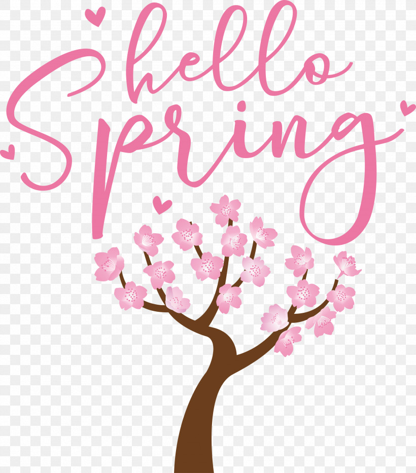 Hello Spring Spring, PNG, 2635x3000px, Hello Spring, Biology, Branching, Floral Design, Flower Download Free
