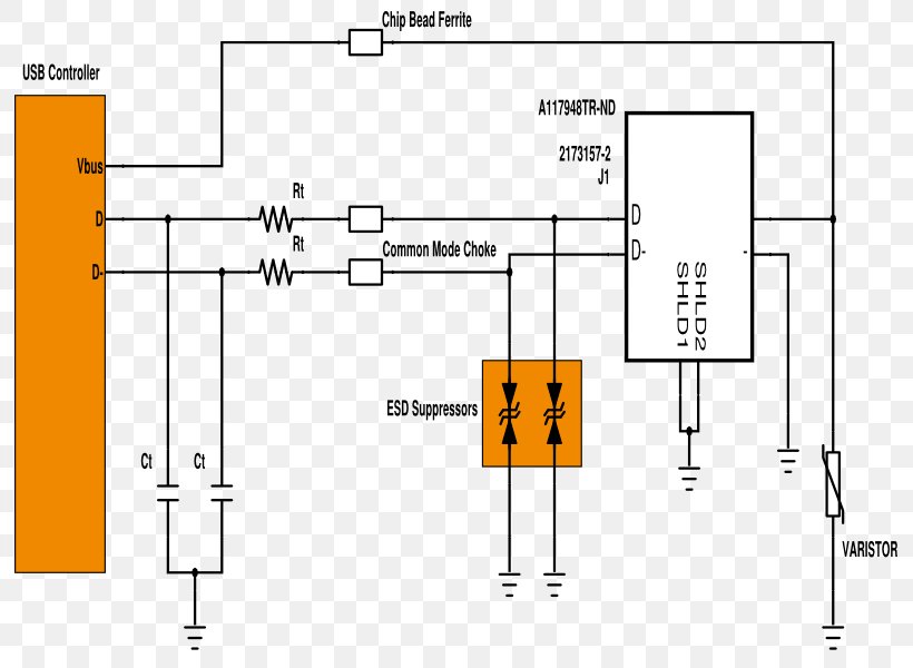 Electrostatic Discharge Transient-voltage-suppression Diode Varistor Schematic, PNG, 800x600px, Electrostatic Discharge, Area, Choke, Controller, Device Driver Download Free