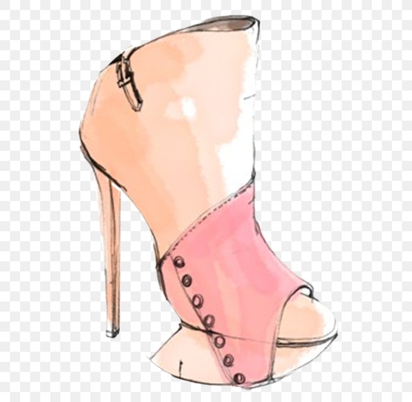 Pink High-heeled Footwear Shoe, PNG, 800x800px, Watercolor, Cartoon, Flower, Frame, Heart Download Free