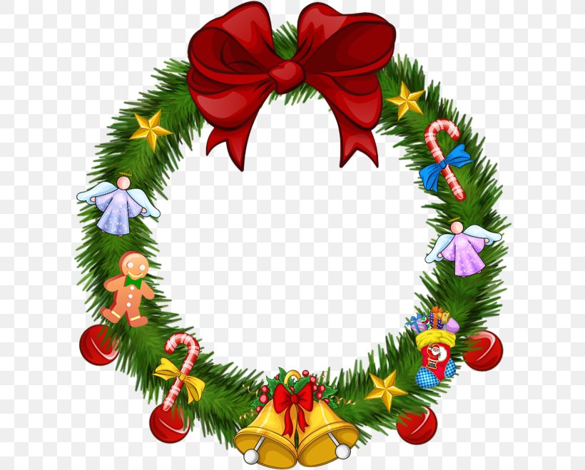 Christmas Ornament Wreath Garland Santa Claus, PNG, 614x659px, Christmas Ornament, Birthday, Christmas, Christmas Decoration, Conifer Download Free