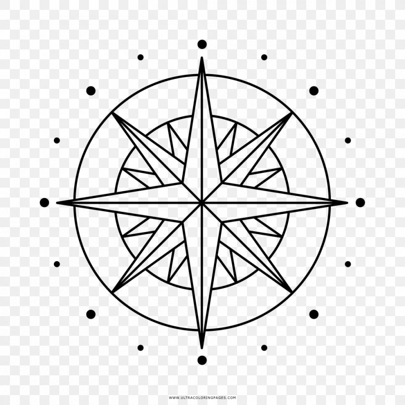 Compass Rose Wind Rose Rosa Dos Ventos Drawing, PNG, 1000x1000px, Compass Rose, Area, Black And White, Cardinal Direction, Compass Download Free