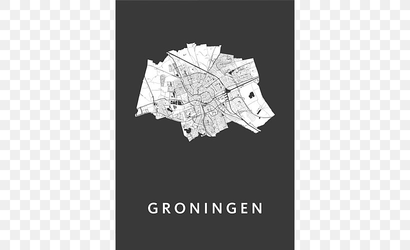 Groningen Map Kunst In Kaart Poster, PNG, 500x500px, Groningen, Black, Black And White, Blue, Brand Download Free