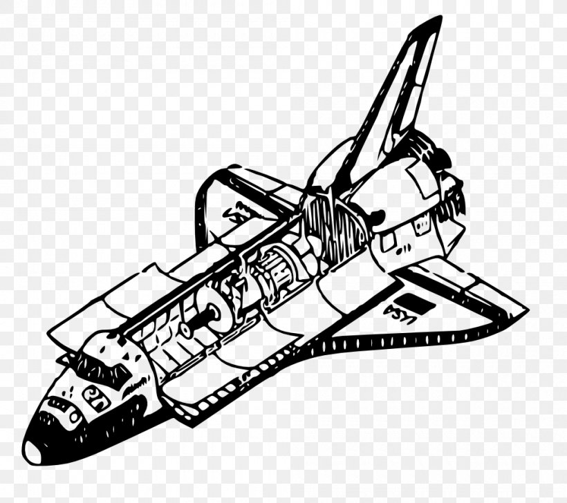 Space Shuttle Clip Art, PNG, 1000x888px, Space Shuttle, Aircraft, Aircraft Engine, Airplane, Black And White Download Free