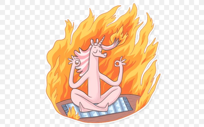 Sticker Telegram Illustration Image, PNG, 512x512px, Sticker, Cartoon, Fictional Character, Fire, Flame Download Free