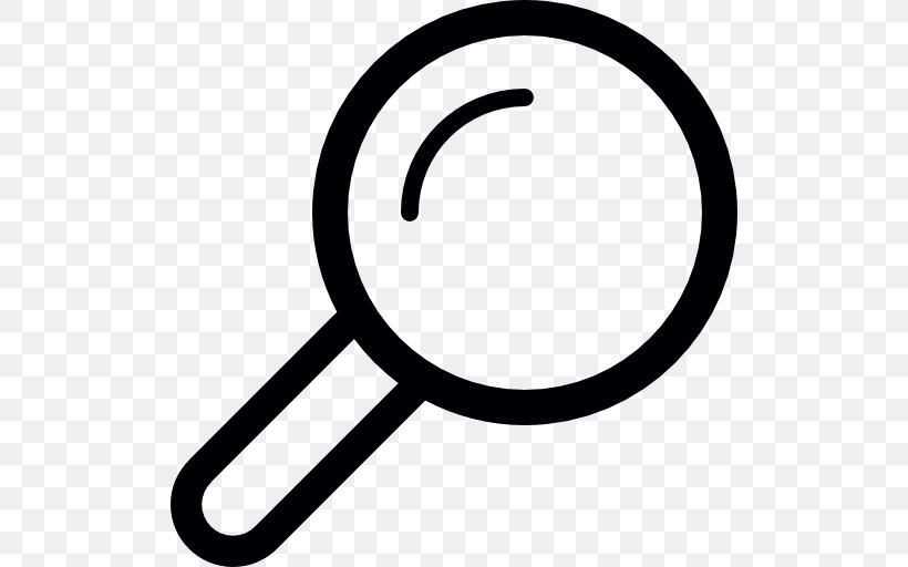 Magnifying Glass Icon Design Clip Art, PNG, 512x512px, Magnifying Glass, Area, Black And White, Glass, Icon Design Download Free