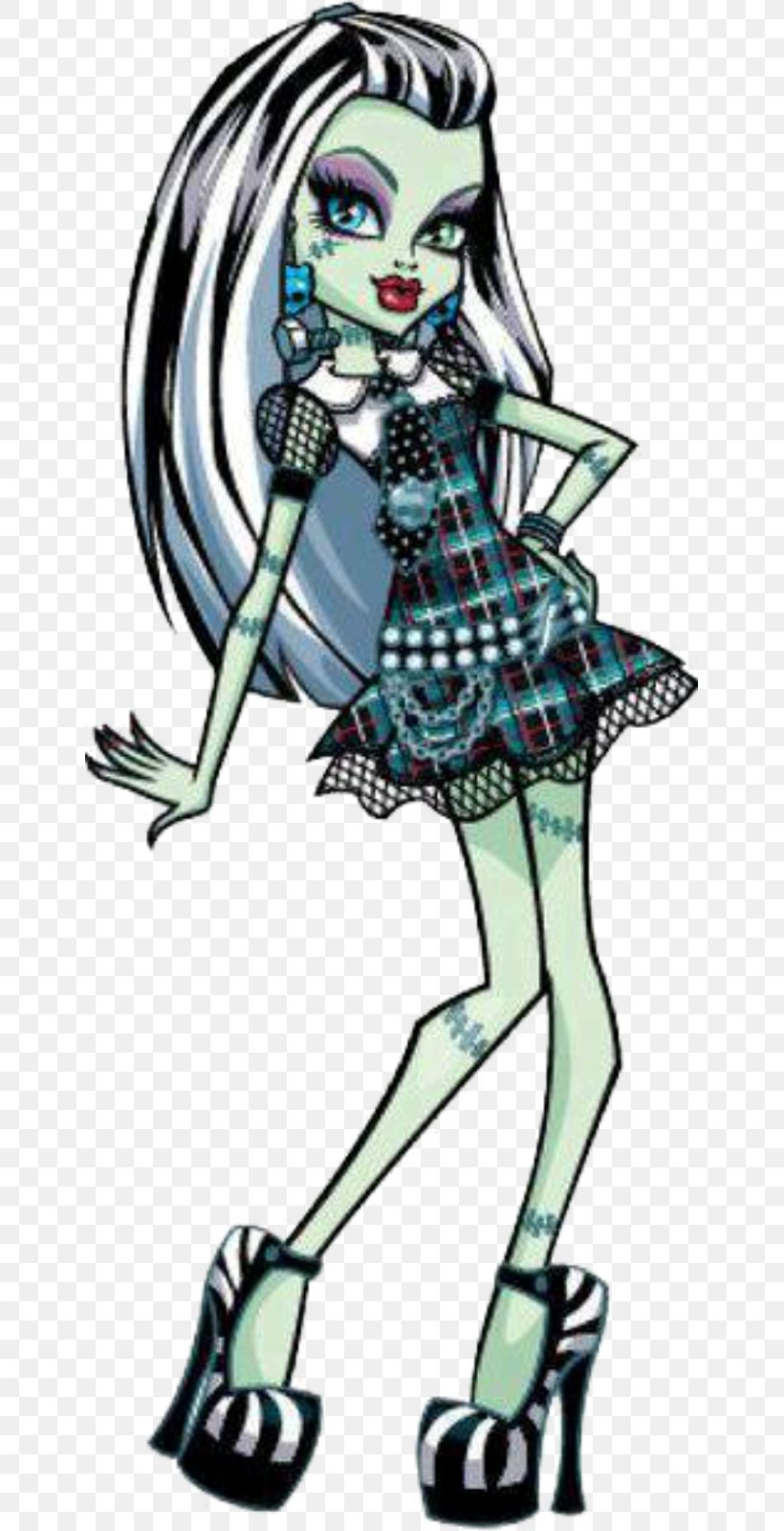 Frankie Stein Monster High Doll Frankenstein, PNG, 641x1600px, Frankie Stein, Art, Blue, Character, Costume Download Free