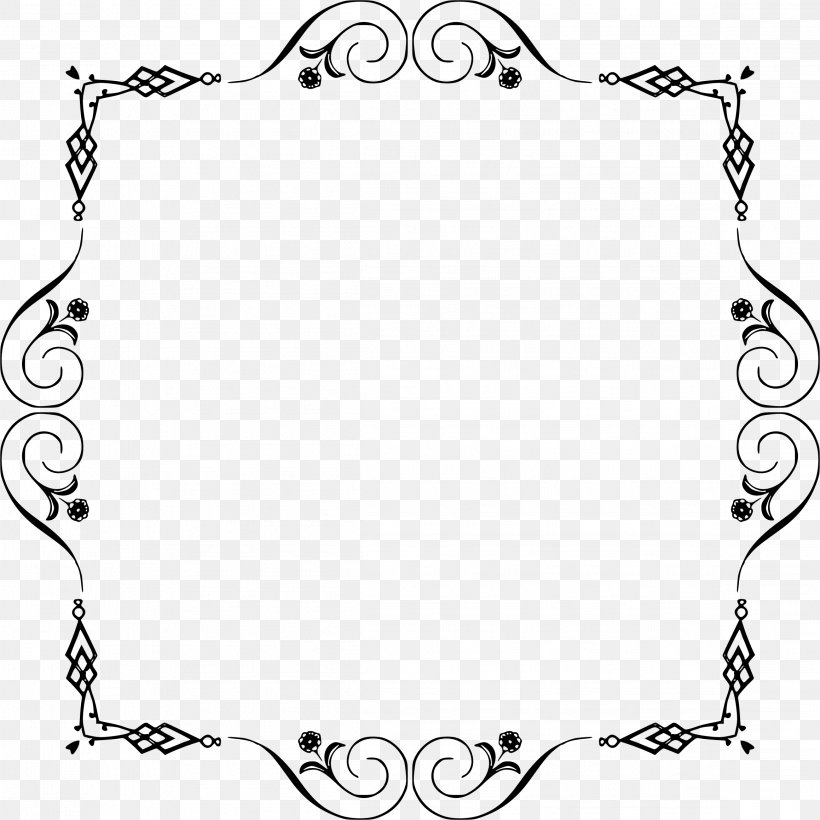 Picture Frames Borders And Frames Clip Art, PNG, 2318x2318px, Picture Frames, Area, Artwork, Black, Black And White Download Free