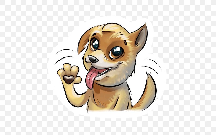 Puppy Dog Sticker Whiskers Telegram, PNG, 512x512px, Puppy, Big Cats, Carnivoran, Cartoon, Cat Like Mammal Download Free