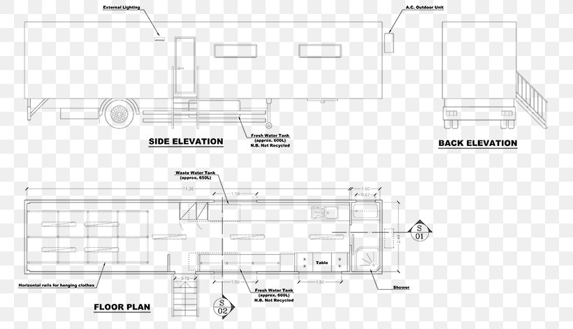 Trailer Technical Drawing Truck Armoires & Wardrobes Plan, PNG, 800x471px, Trailer, Area, Armoires Wardrobes, Diagram, Drawing Download Free