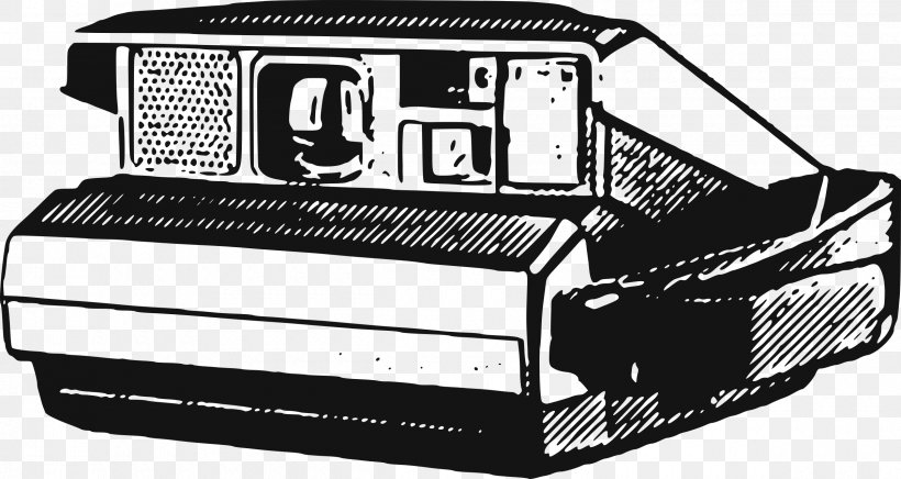 Instant Camera Clip Art, PNG, 2400x1279px, Instant Camera, Automotive Exterior, Black And White, Brand, Camera Download Free