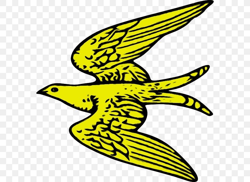 Yellow Beak Wing Clip Art Bird, PNG, 582x599px, Watercolor, Beak, Bird, Paint, Symbol Download Free