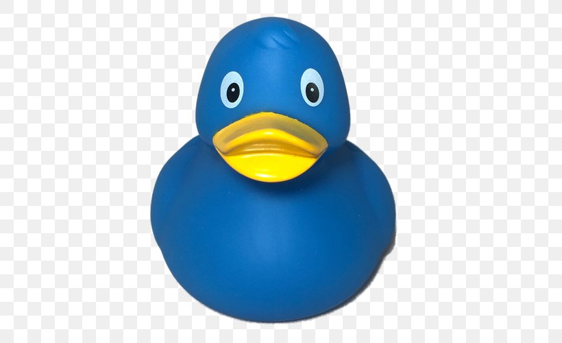 Rubber Duck Natural Rubber Blue Yellow, PNG, 500x500px, Duck, Balloon, Beak, Bird, Blue Download Free