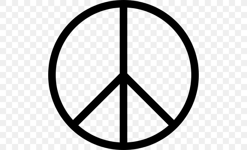 Peace Symbols Campaign For Nuclear Disarmament Clip Art, PNG, 500x500px, Peace Symbols, Area, Black And White, Campaign For Nuclear Disarmament, Gerald Holtom Download Free