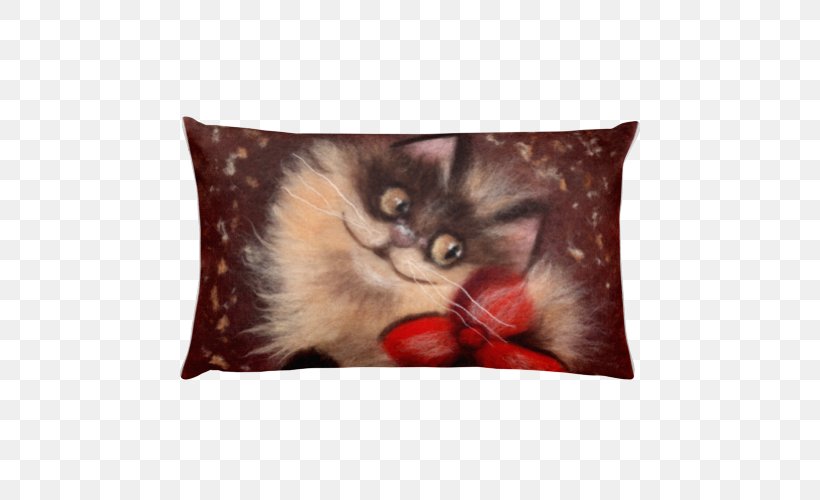 Whiskers Cat Kitten Pillow Painting, PNG, 500x500px, Whiskers, Art, Artist, Bag, Canvas Download Free