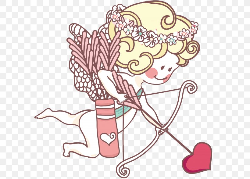 Cupid Drawing Clip Art, PNG, 600x587px, Watercolor, Cartoon, Flower, Frame, Heart Download Free