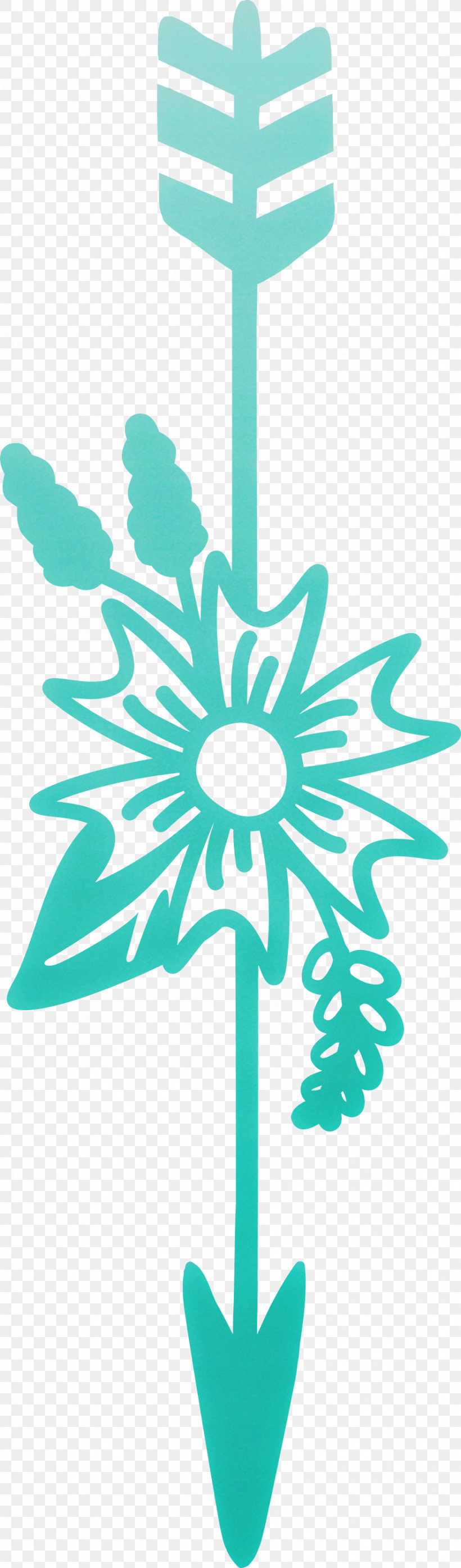 Boho Arrow Flower Arrow, PNG, 881x2999px, Boho Arrow, Flower Arrow, Green, Leaf, Plant Download Free