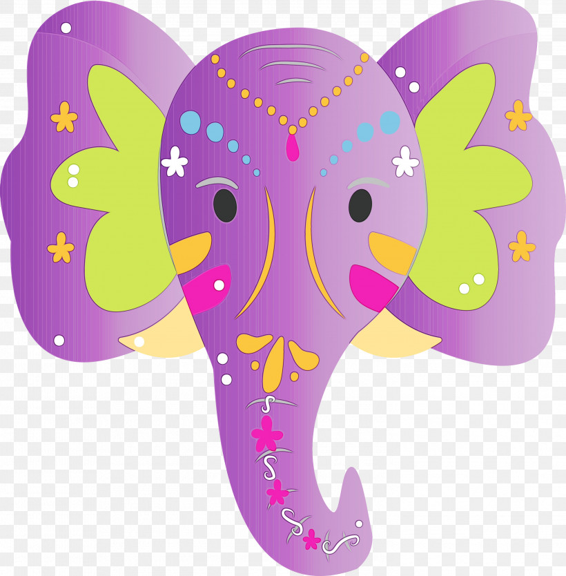 Elephant, PNG, 2948x2999px, Indian Element, Elephant, Meter, Paint, Pink M Download Free