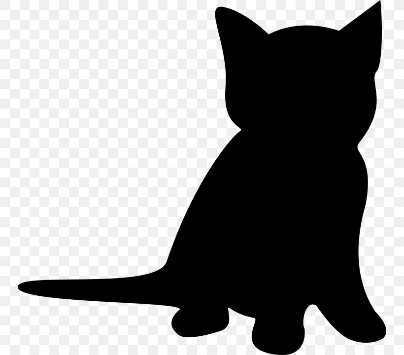 Kitten Cat Silhouette Clip Art, PNG, 748x720px, Kitten, Black, Black And White, Black Cat, Carnivoran Download Free
