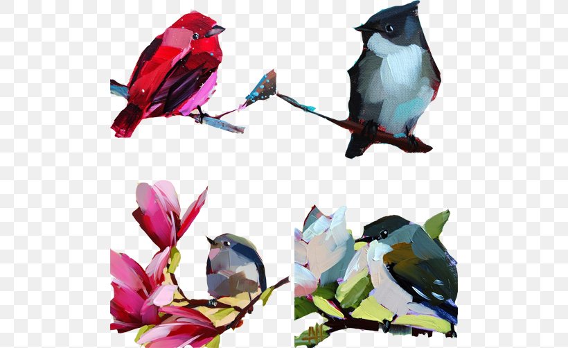 Bird Oil Painting, PNG, 502x502px, Bird, Beak, Branch, Designer, Fauna Download Free
