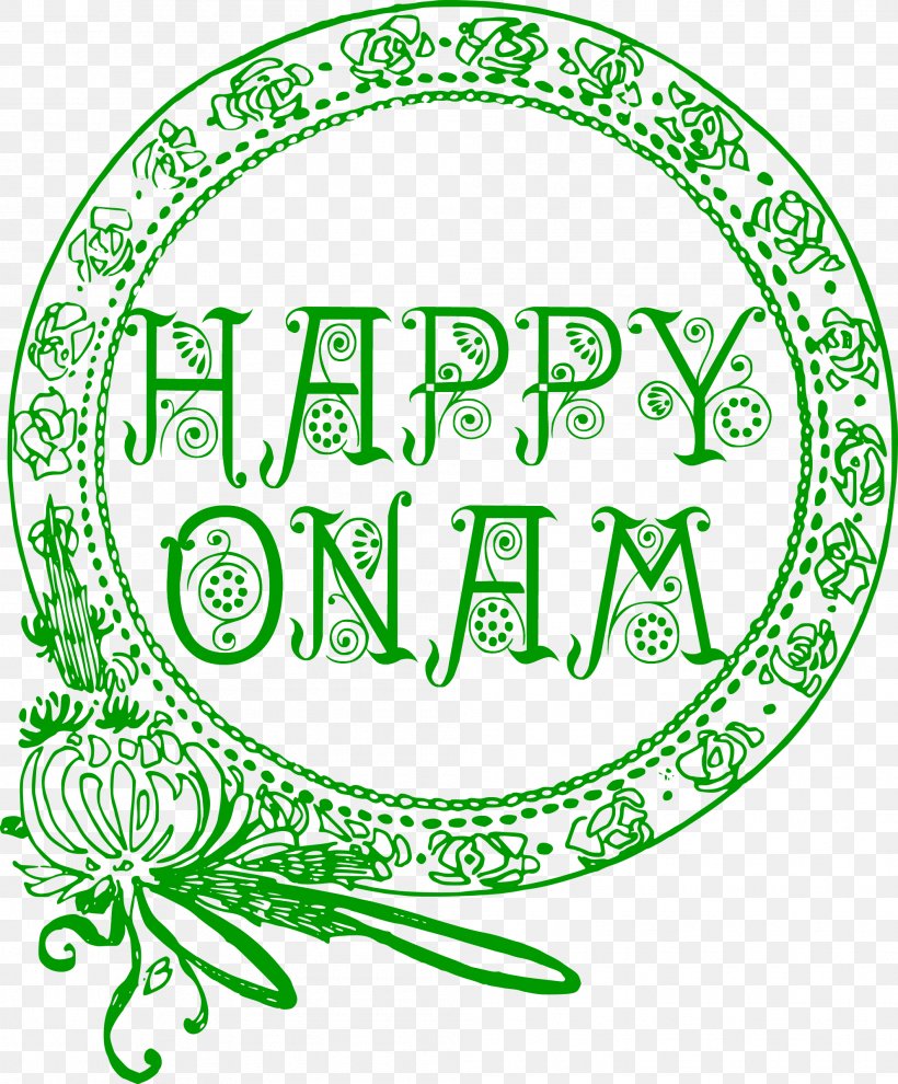 Green Happy Onam Green ., PNG, 1986x2400px, Borders And Frames, Area, Art, Art Nouveau, Art Nouveau Ornament Download Free