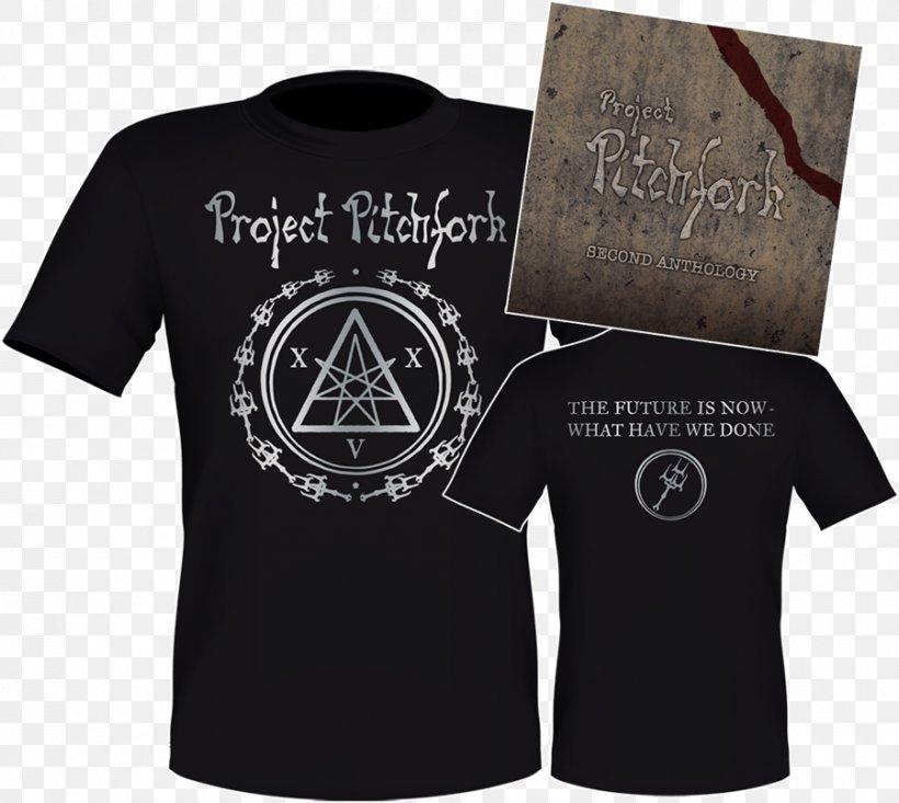 T-shirt Project Pitchfork Second Anthology Logo, PNG, 900x805px, Tshirt, Black, Book, Brand, Logo Download Free