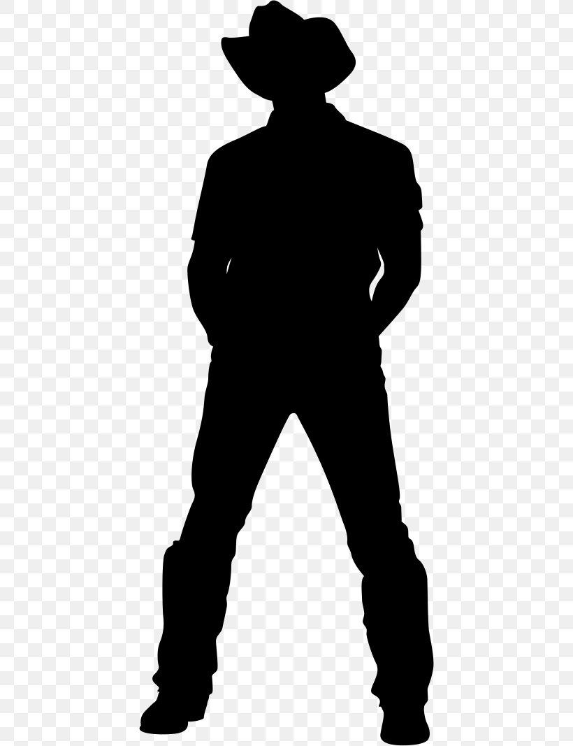 Silhouette Cowboy Decal Sticker, PNG, 422x1067px, Silhouette, Black, Black And White, Cowboy, Decal Download Free