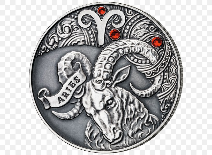 Coin Silver Aries Zodiac Numismatics, PNG, 600x600px, Coin, Aries, Commemorative Coin, Constellation, Gold Download Free