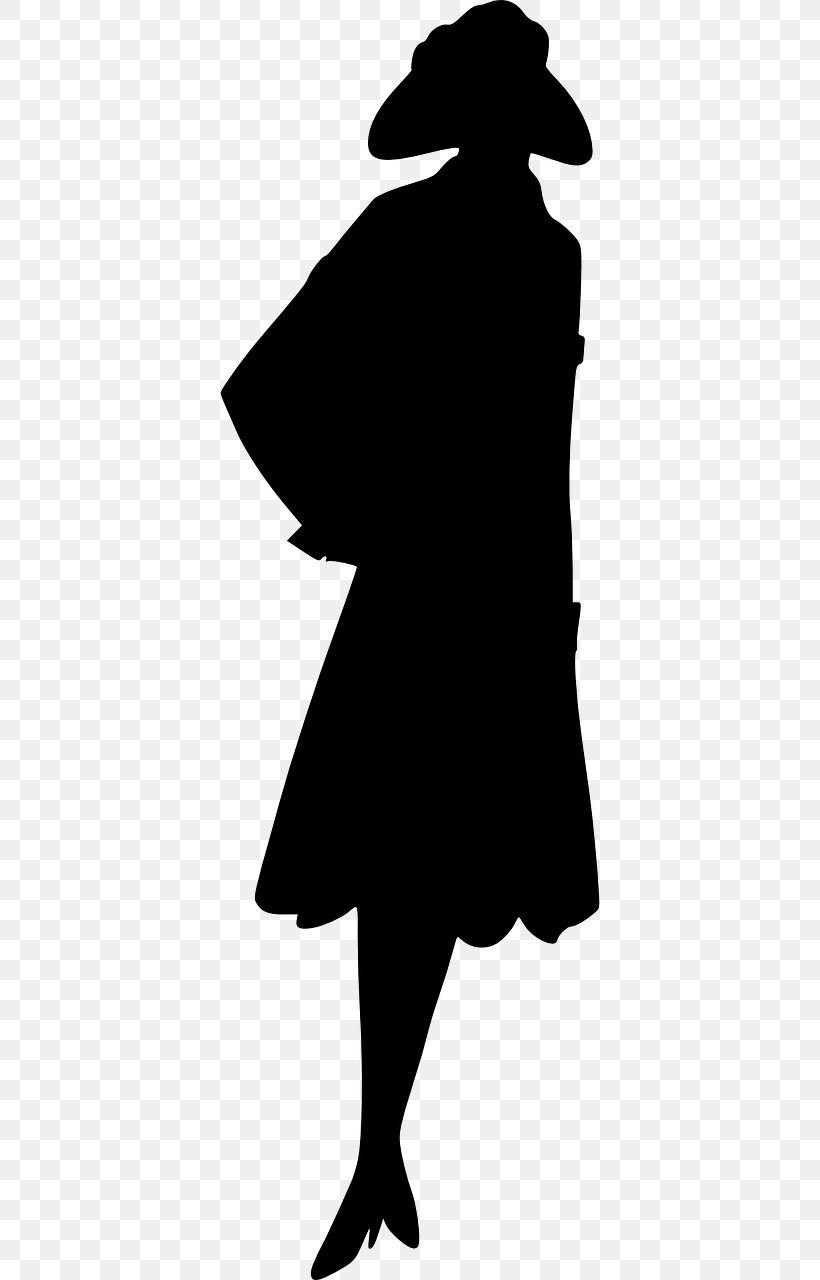 Silhouette Woman Clip Art, PNG, 640x1280px, Silhouette, Black, Black And White, Dress, Female Download Free