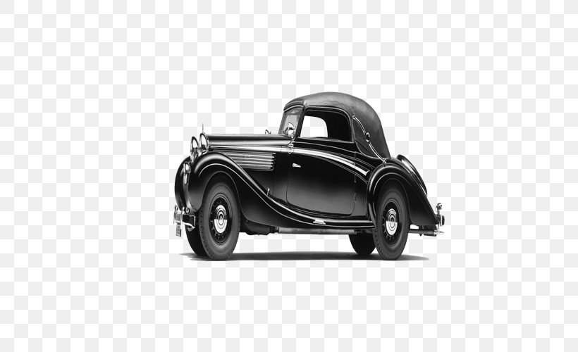 Antique Car Mid-size Car Vintage Car, PNG, 500x500px, Car, Antique Car, Automotive Design, Black And White, Brand Download Free