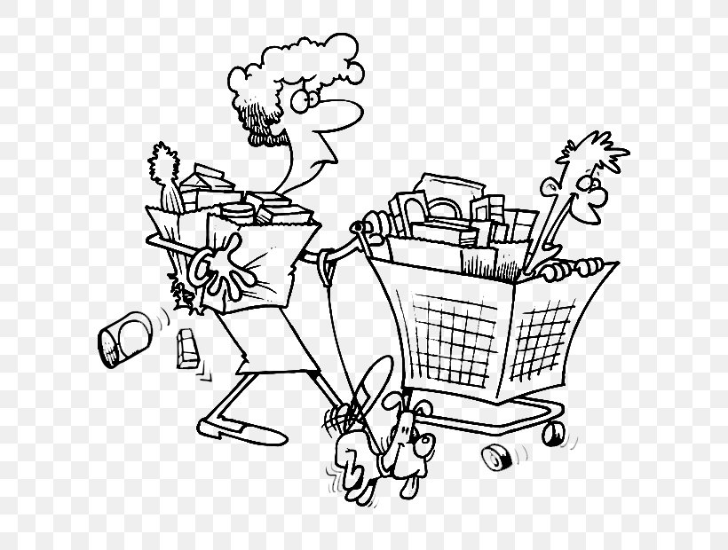 Coloring Book Shopping Cart Grocery Store Clip Art, PNG, 600x620px,  Coloring Book, Area, Black And White,