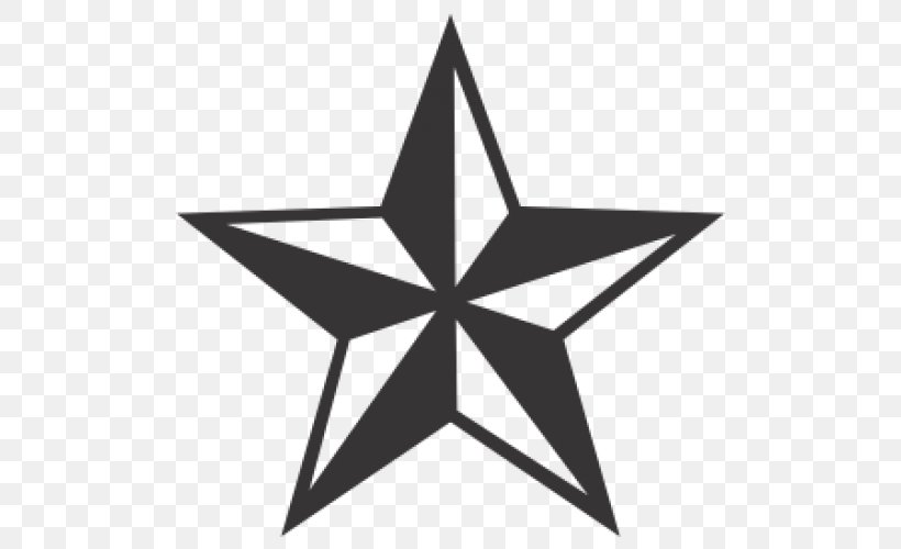 Nautical Star Tattoo Decal Clip Art, PNG, 500x500px, Nautical Star, Black And White, Blue Stars Drum And Bugle Corps, Cdr, Decal Download Free