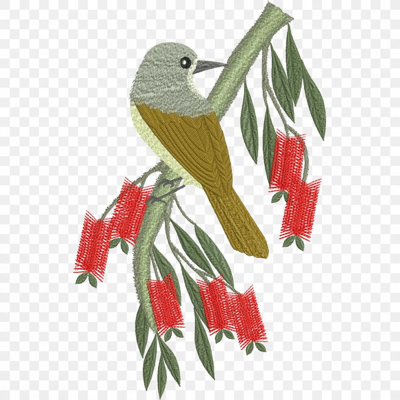 Parrot Machine Embroidery Bird, PNG, 1000x1000px, Parrot, Art, Beak, Bird, Branch Download Free