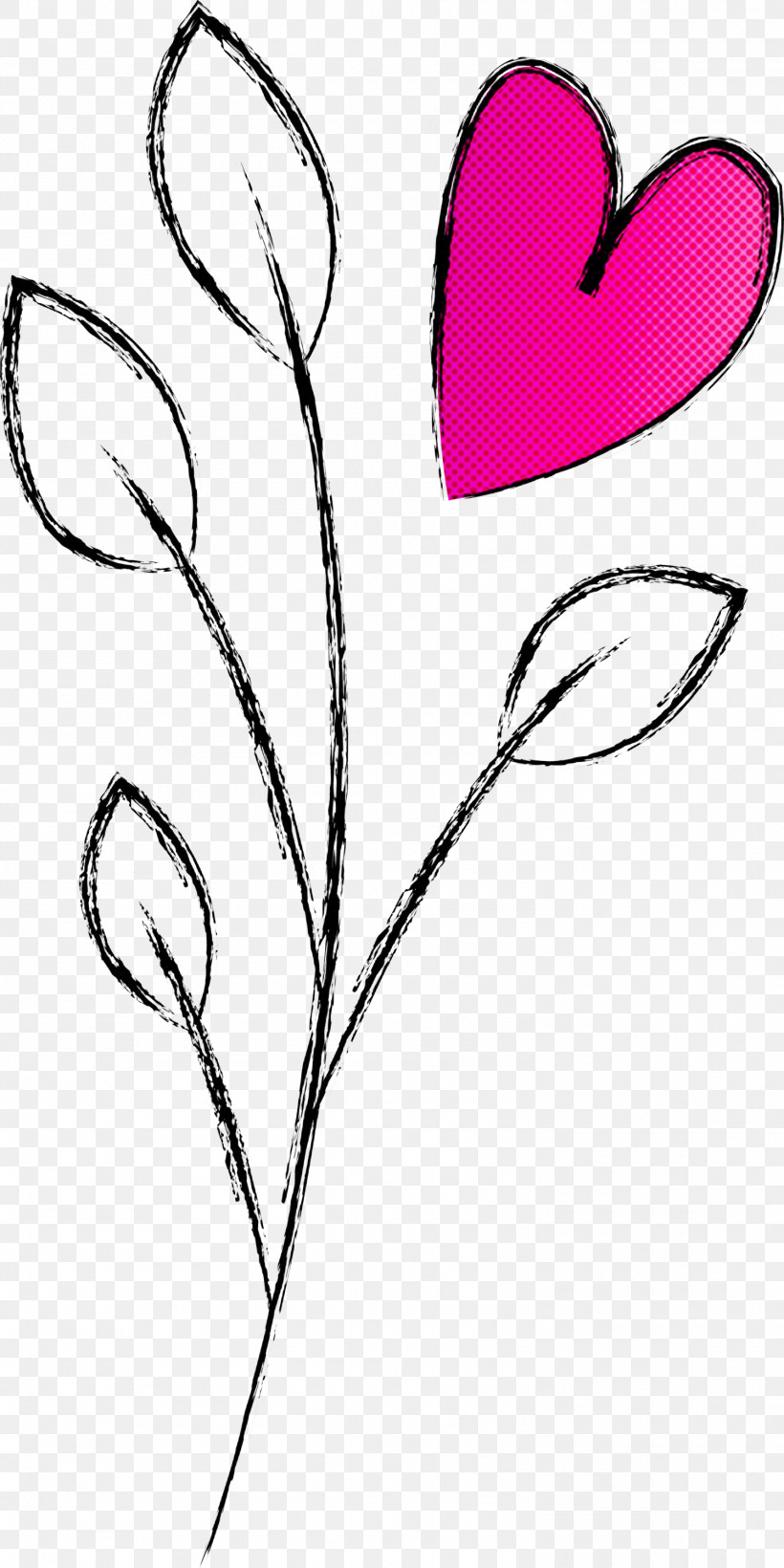 Valentines Day Happy Valentines Day Pink Heart, PNG, 1500x3000px, Valentines Day, Flower, Happy Valentines Day, Leaf, Line Art Download Free