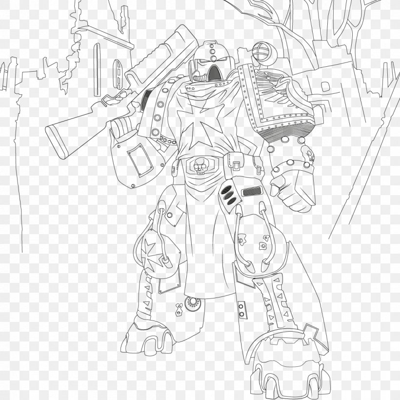 Gears Of War 3 Warhammer 40,000: Space Marine Gears Of War 2 Sketch, PNG, 1200x1200px, Gears Of War 3, Arm, Artwork, Black, Black And White Download Free